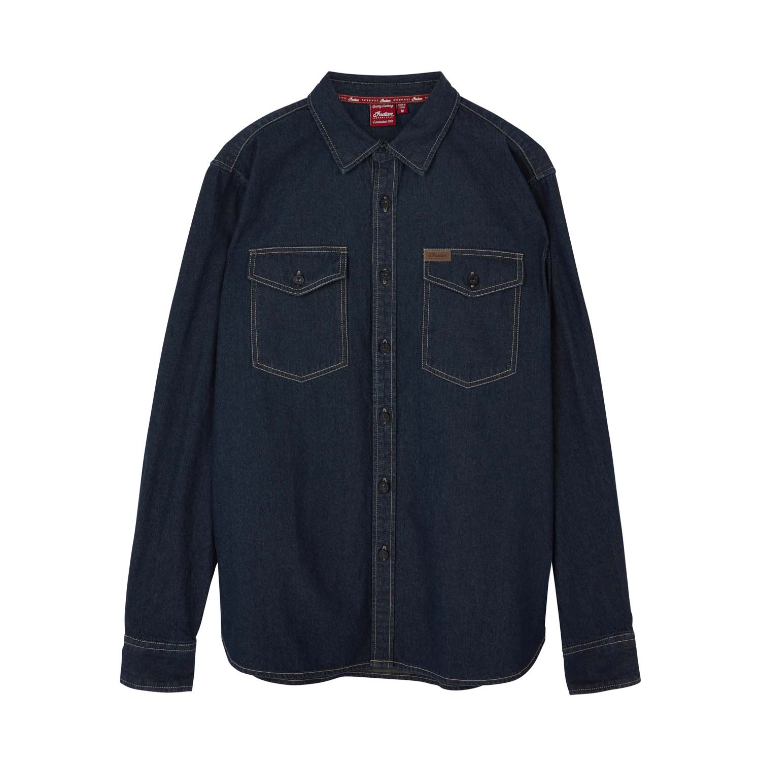 お歳暮ならオンライン Denim Heritage Men's Shirt, Motorcycle Indian | Navy トップス