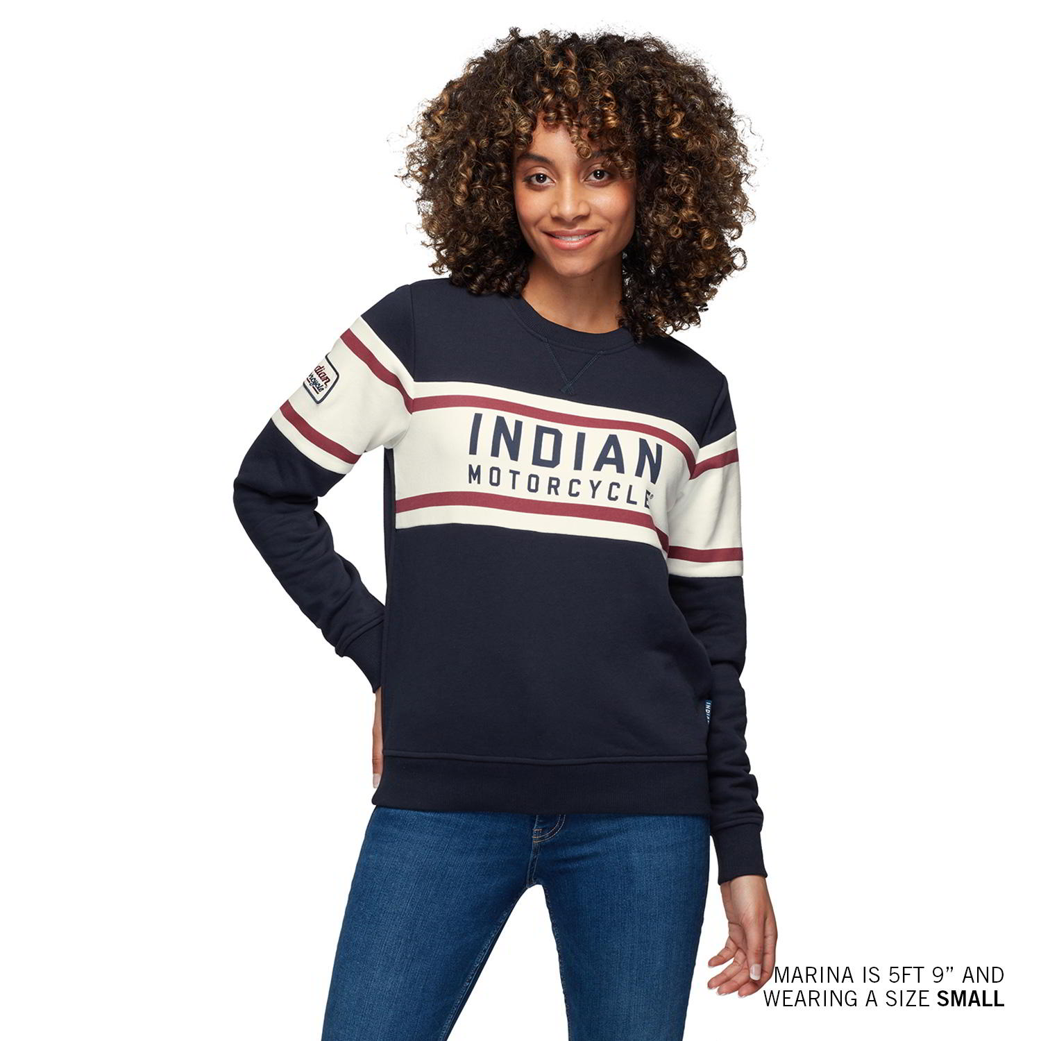 Women's Colorblock Sweatshirt, Navy | Indian Motorcycle