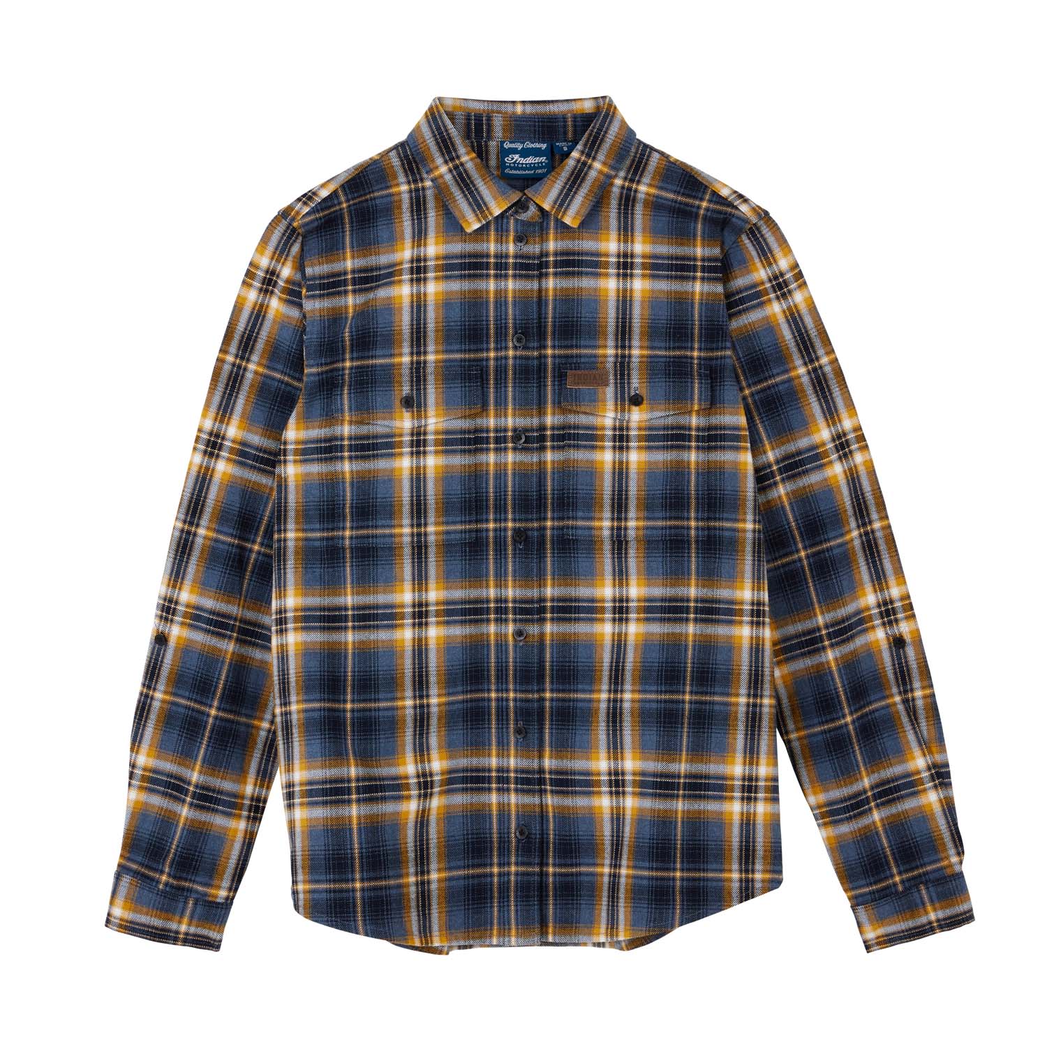 Women's Kansas Plaid Shirt, Navy | Indian Motorcycle