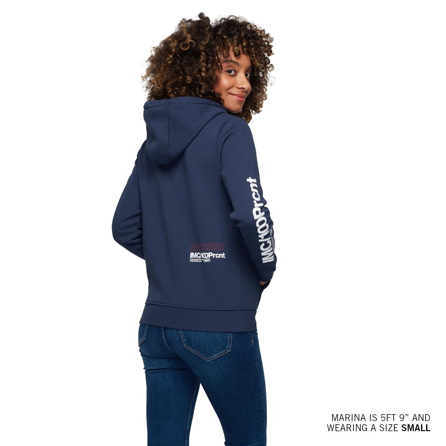 I*N様 MOTOR ネイビー クルーネックスウェット Lサイズ Women's IMC X 100% Hoodie, Navy | Indian Motorcycle