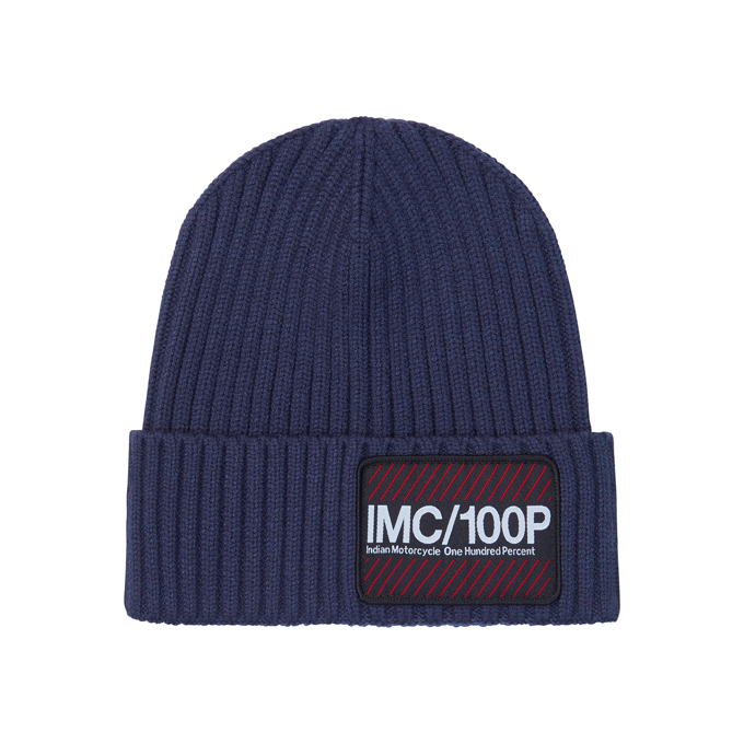 IMC X 100% Beanie, Navy Indian Motorcycle - Main Image