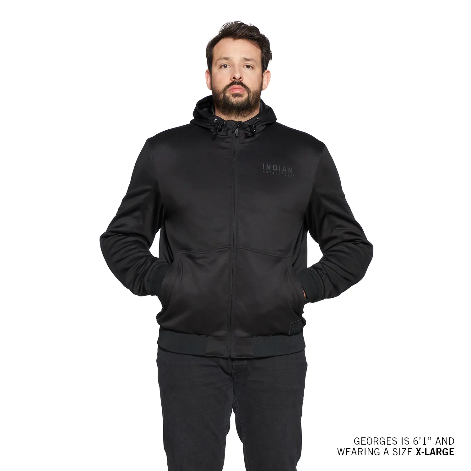 Men's Alameda Riding Hoodie, Black Indian Motorcycle EN-CA