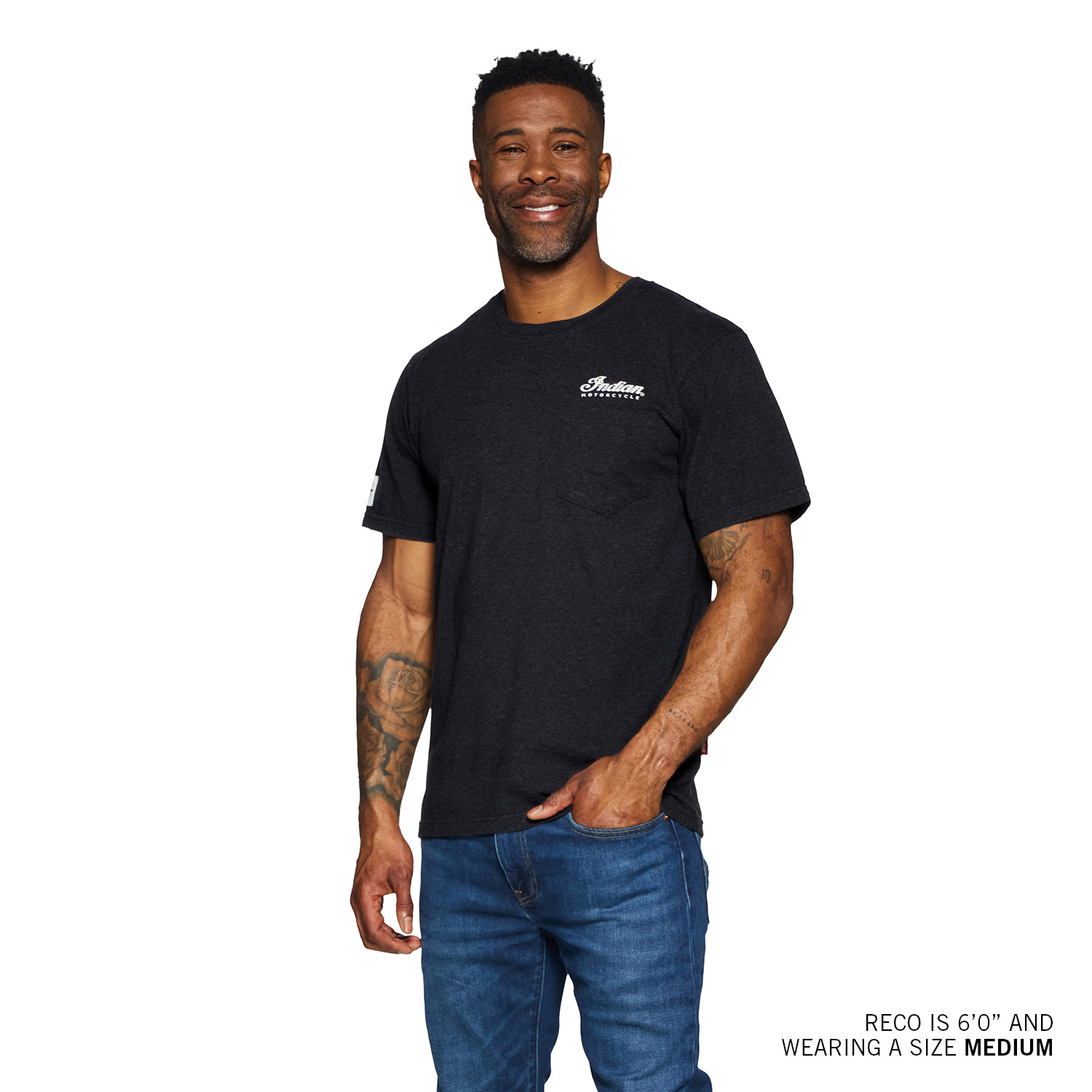 Men's Logo Headdress Pocket T-Shirt, Black | Indian Motorcycle