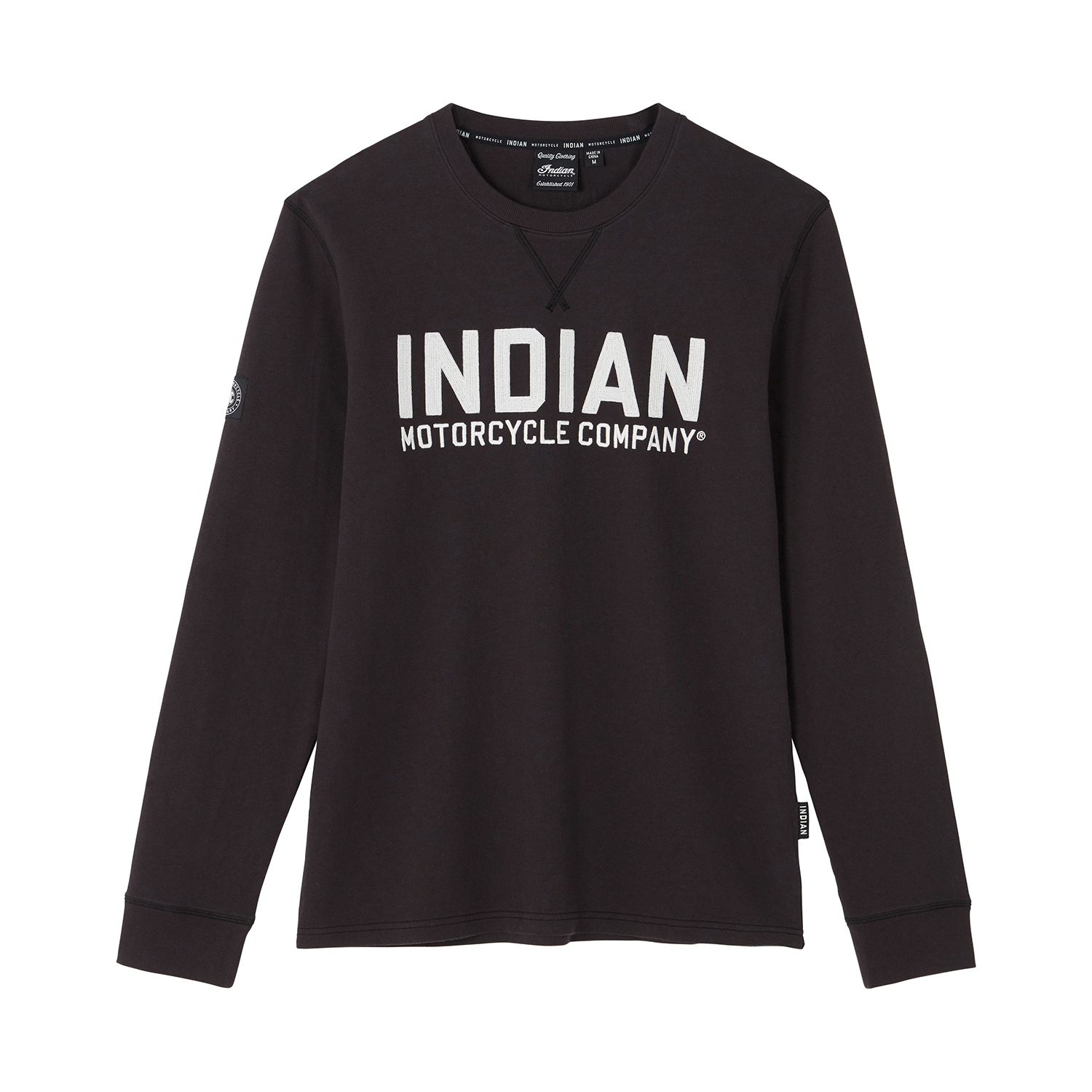 Men's Chainstitch Embroidery Longsleeve T-Shirt, Black