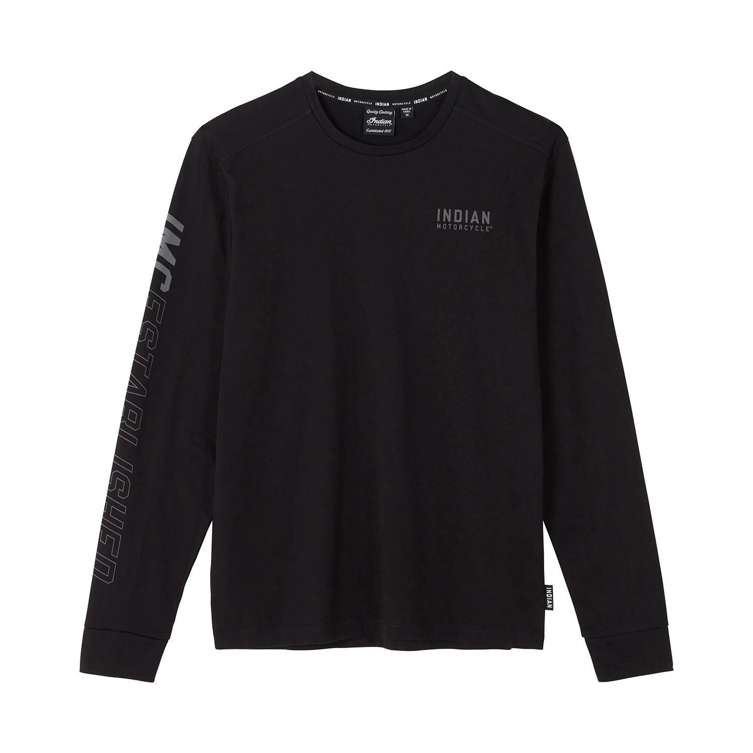 Men's IMC 1901 Sleeve Print Longsleeve T-Shirt, Black | Indian
