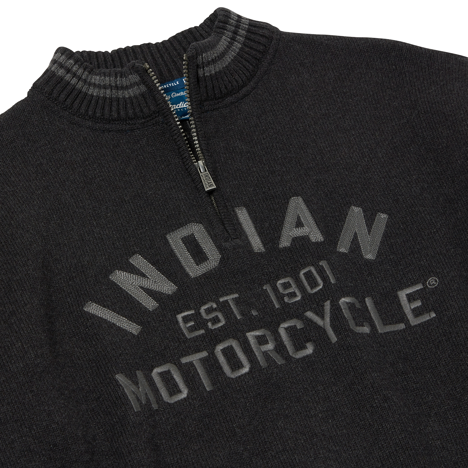 Men's Knitted Embroidered Logo Top, Black | Indian Motorcycle