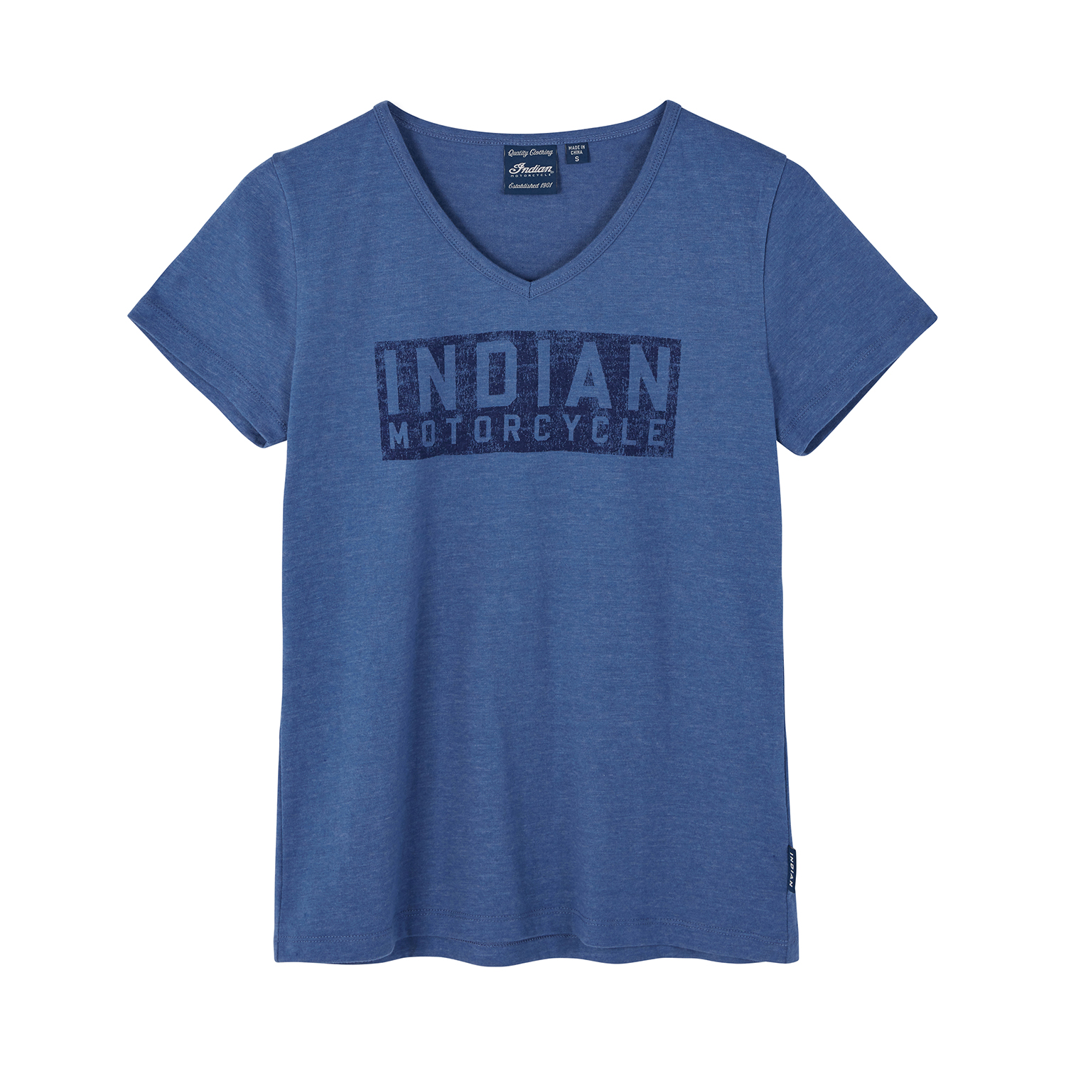 Women's Stamp Block Logo T-Shirt, Blue | Indian Motorcycle
