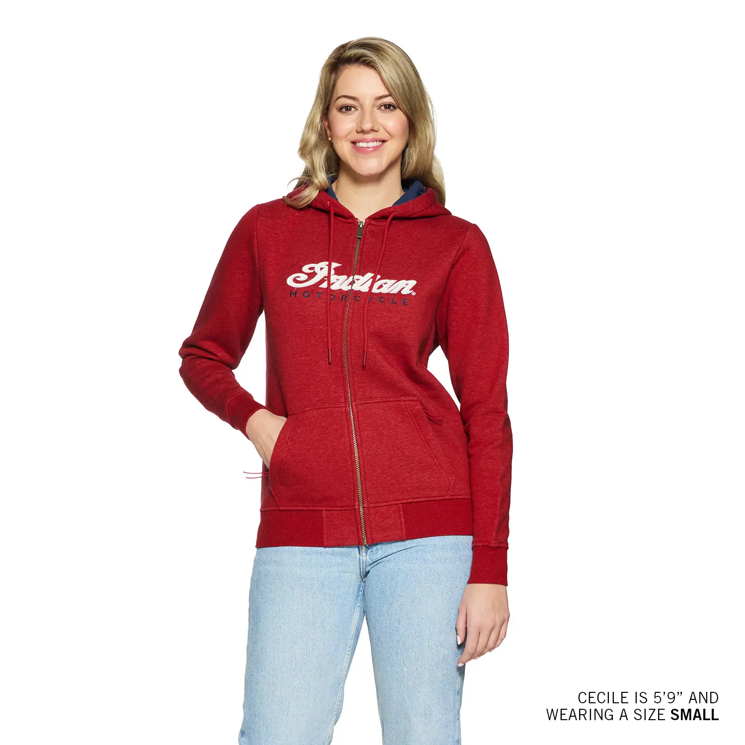 Damen USA Flagge Hoodie, Rot - Main Image
