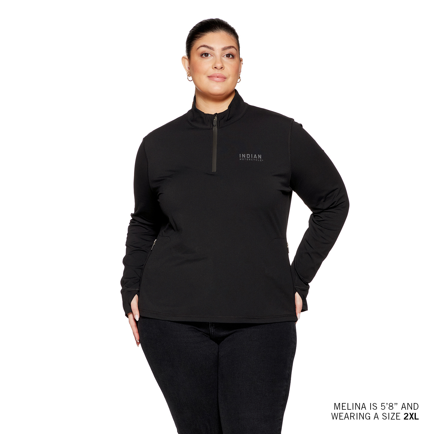 Women's Quarter Zip Performance Top, Black | Indian Motorcycle