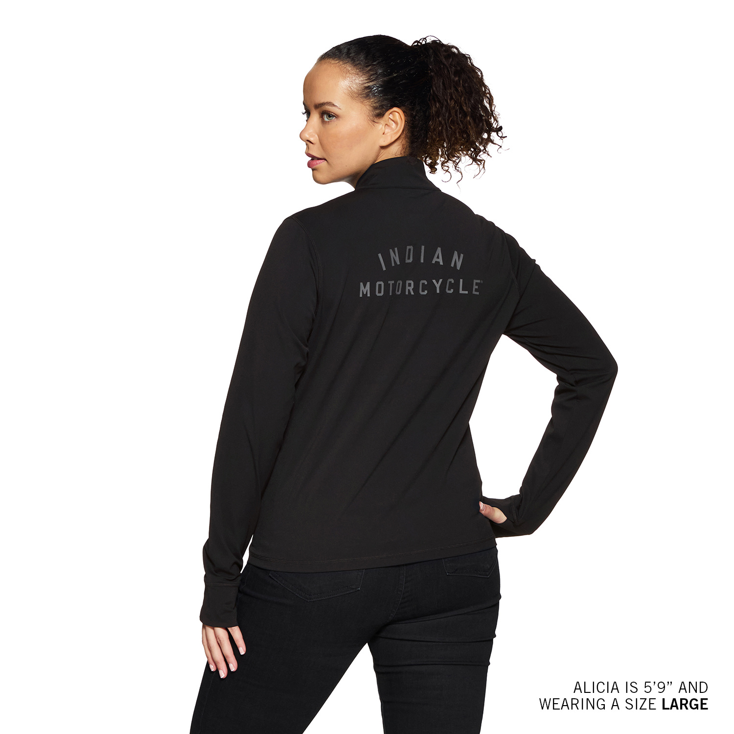 Women's Quarter Zip Performance Top, Black | Indian Motorcycle