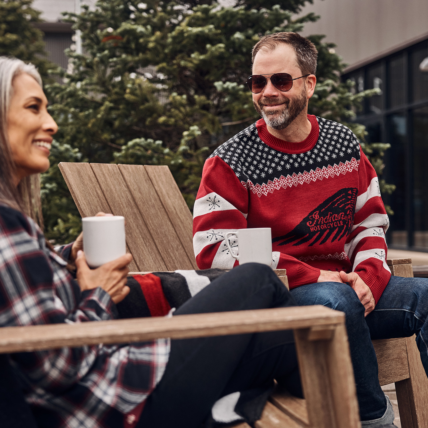 Unisex Headdress Holiday Sweater, Red | Indian Motorcycle