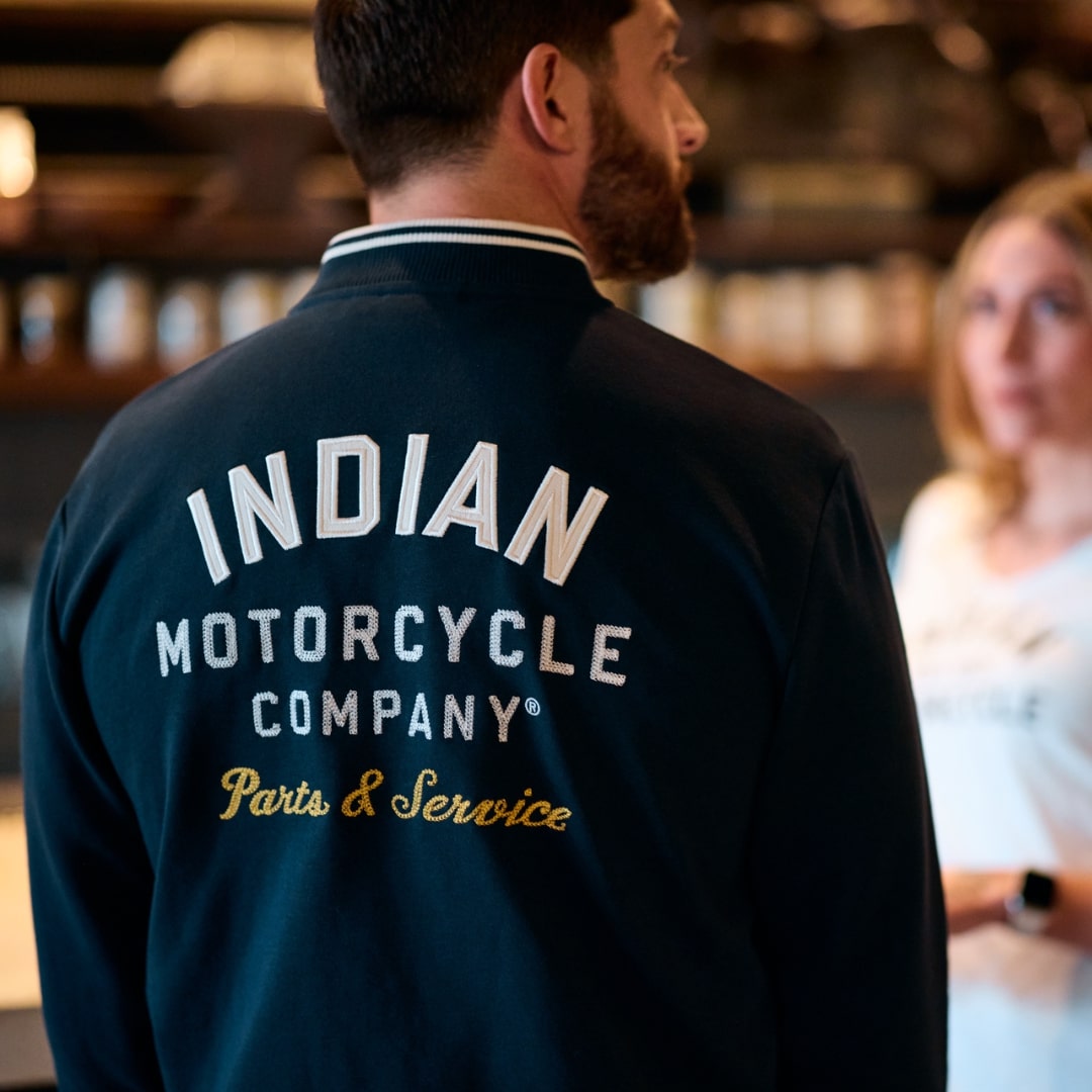 Men's Embroidered Parts & Service Bomber, Navy | Indian Motorcycle