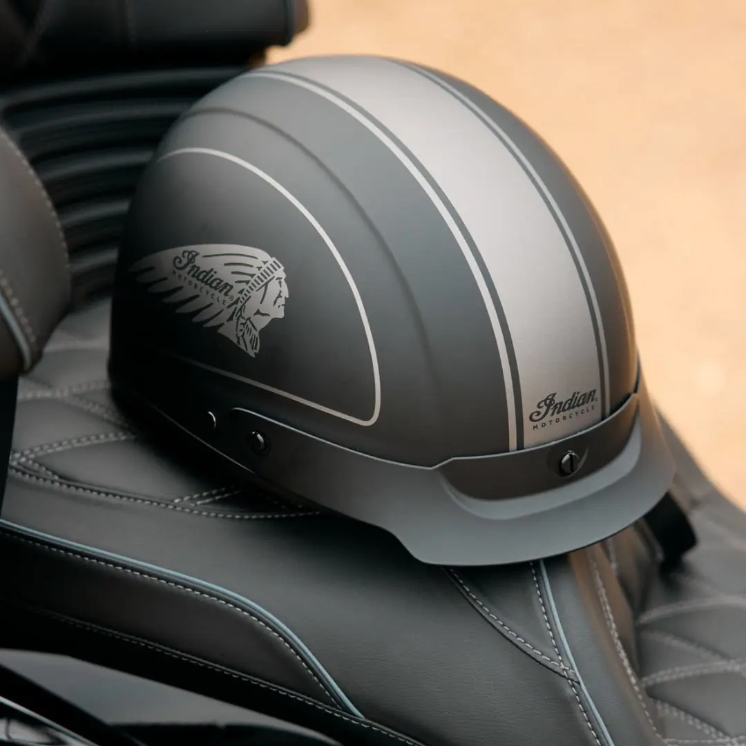 Headdress Half Helmet, Black Indian Motorcycle