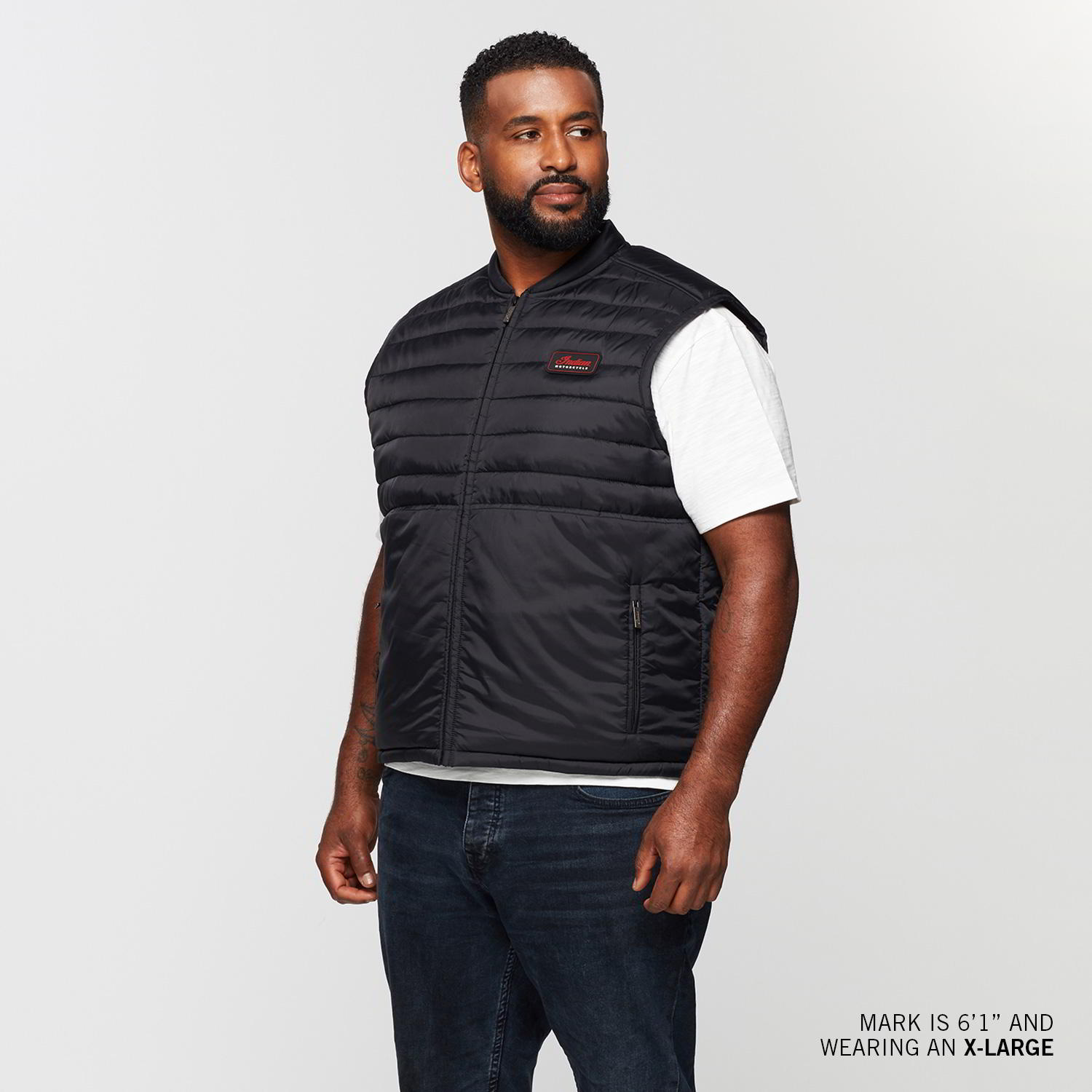 tomo 　HYEON pepper gilet Men's Clayton Thermo Vest, Black | Indian Motorcycle FR-CA