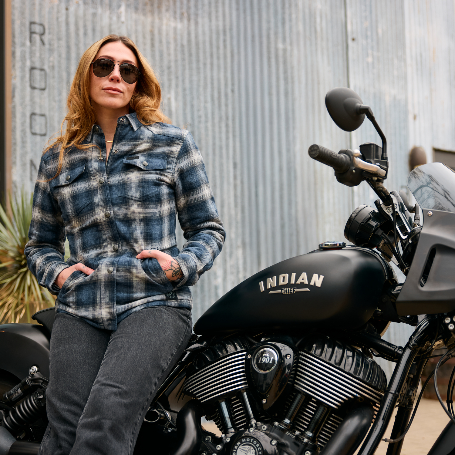 Women's Jacksonville Overshirt, Blue | Indian Motorcycle
