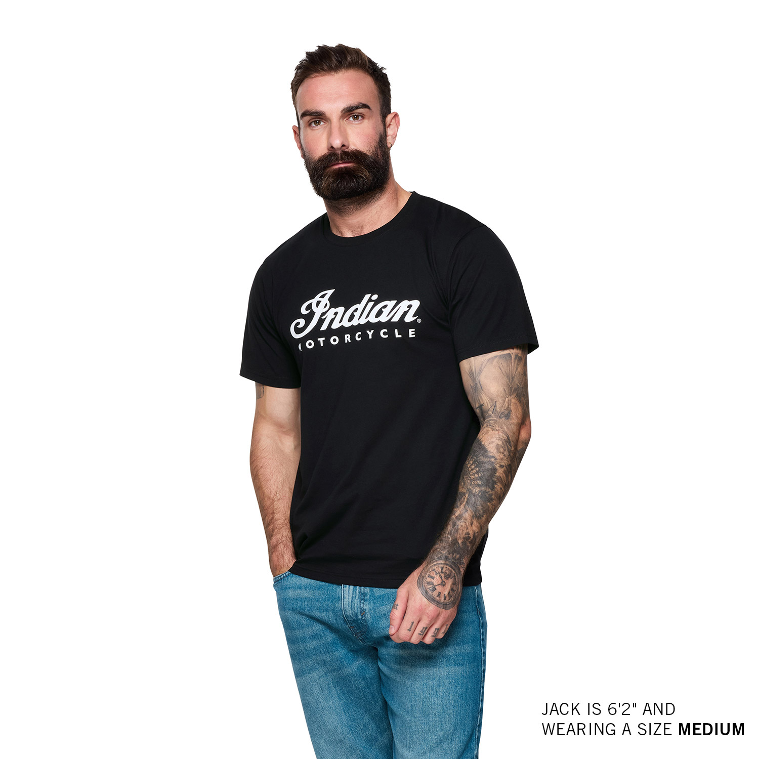 Men's Essential Script Logo T-Shirt, Black | Indian Motorcycle