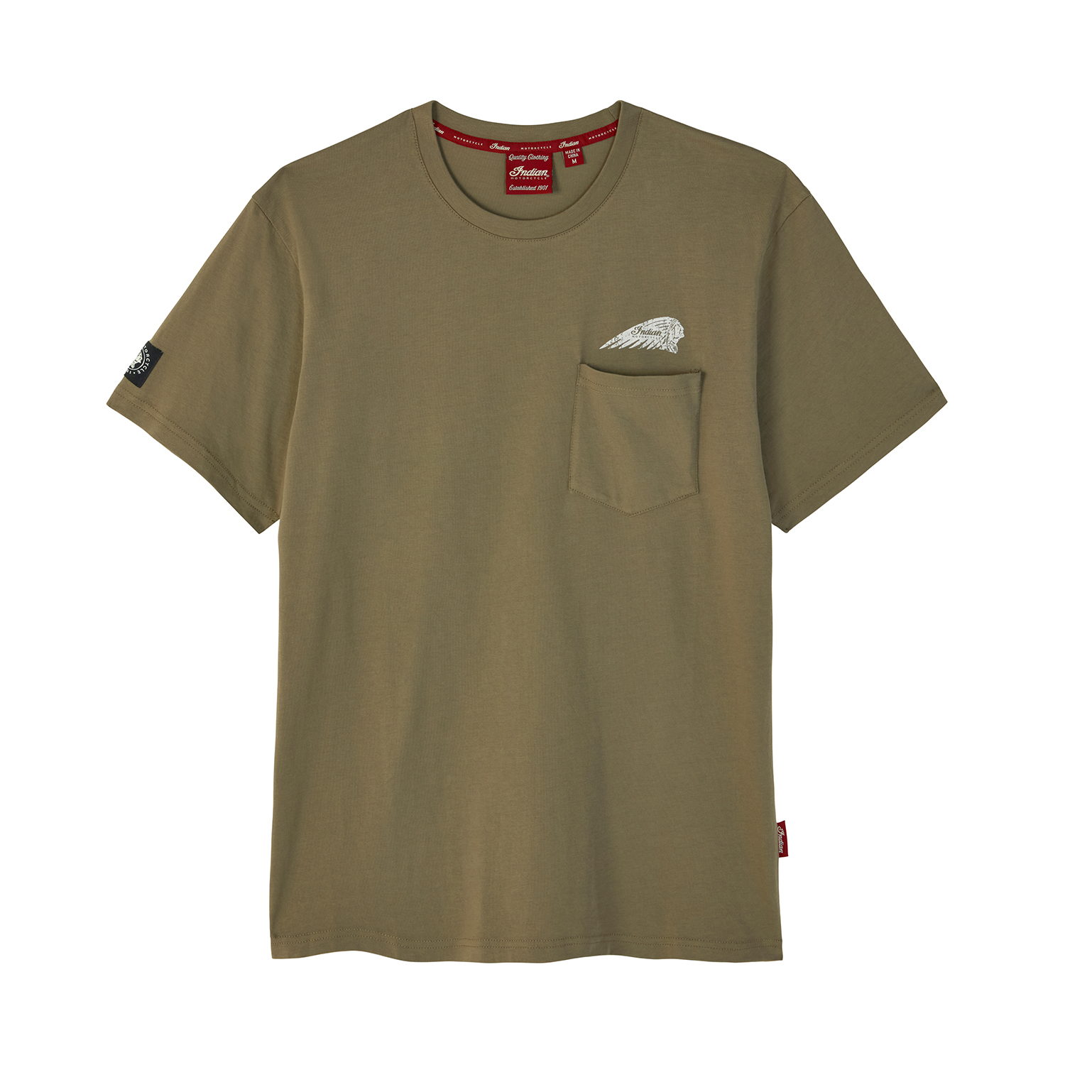 Men's Spirit Lake IA Pocket T-Shirt, Green | Indian Motorcycle