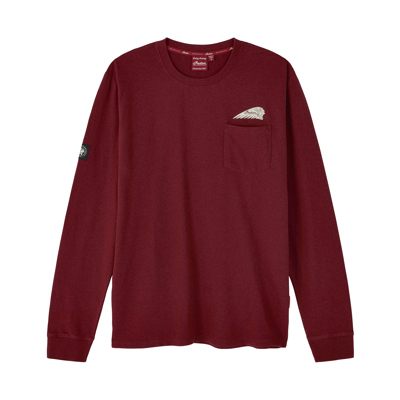 Men's Script Icon Pocket Long Sleeve T-Shirt, Port