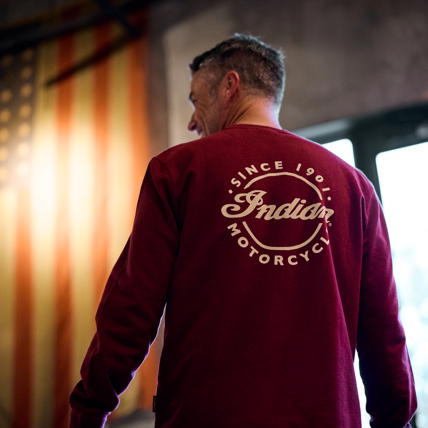 Men's Script Icon Pocket Long Sleeve T-Shirt, Port | Indian Motorcycle