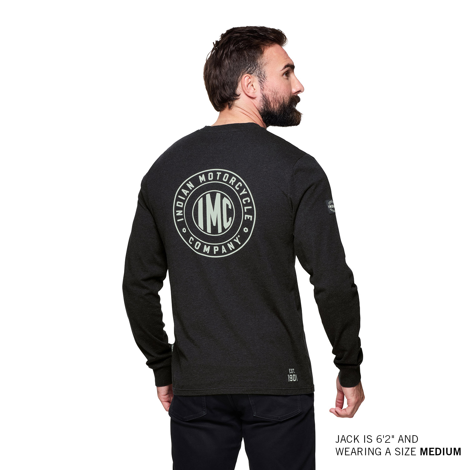 Men's IMC Icon Pocket Long Sleeve T-Shirt, Black | Indian Motorcycle