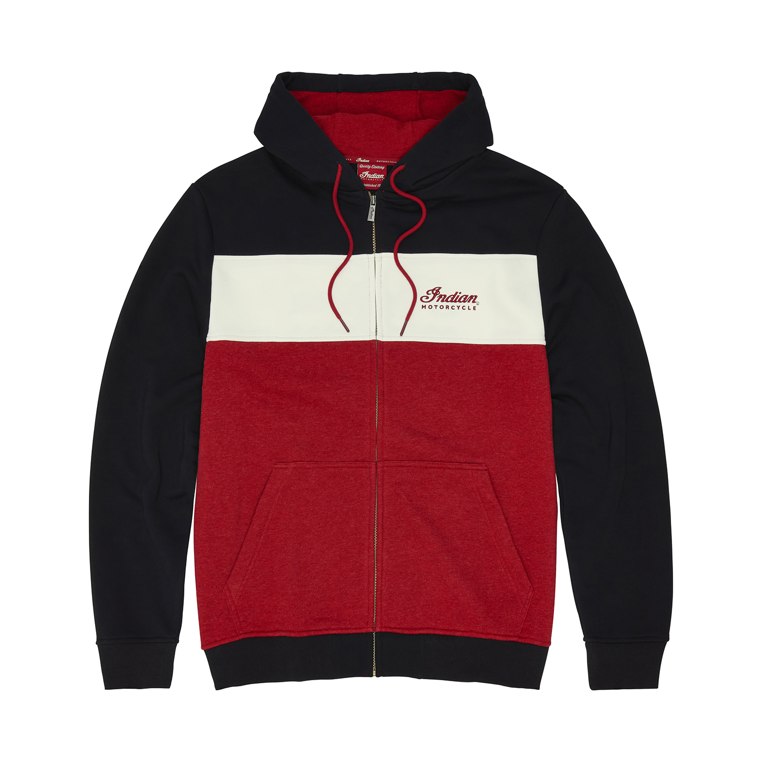 Indian Motorcycle Men's Script Logo Colorblock Hoodie Red 2865620