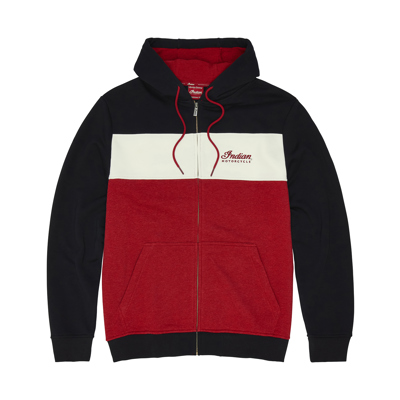 Men's Script Logo Colorblock Hoodie, Red