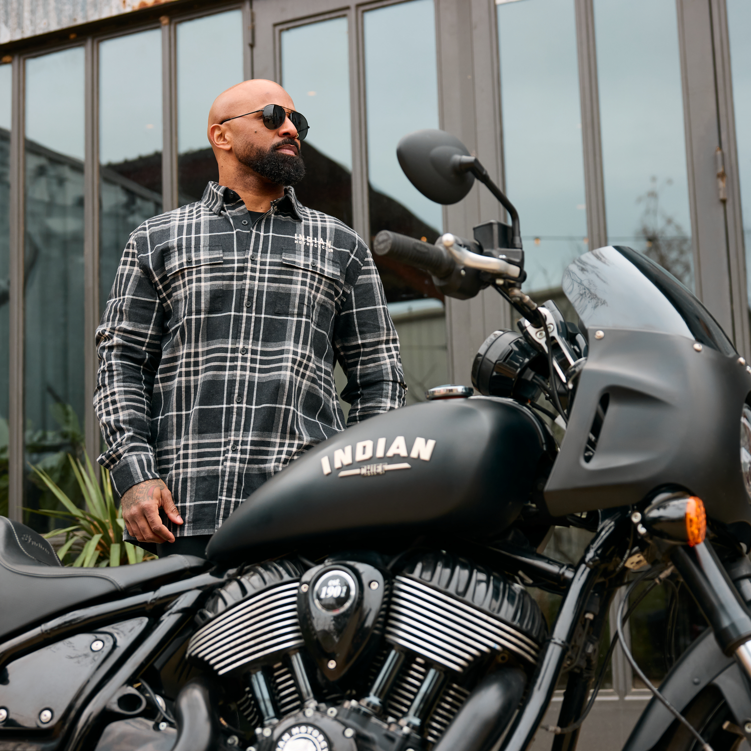 Men's San Antonio Plaid Shirt, Black | Indian Motorcycle