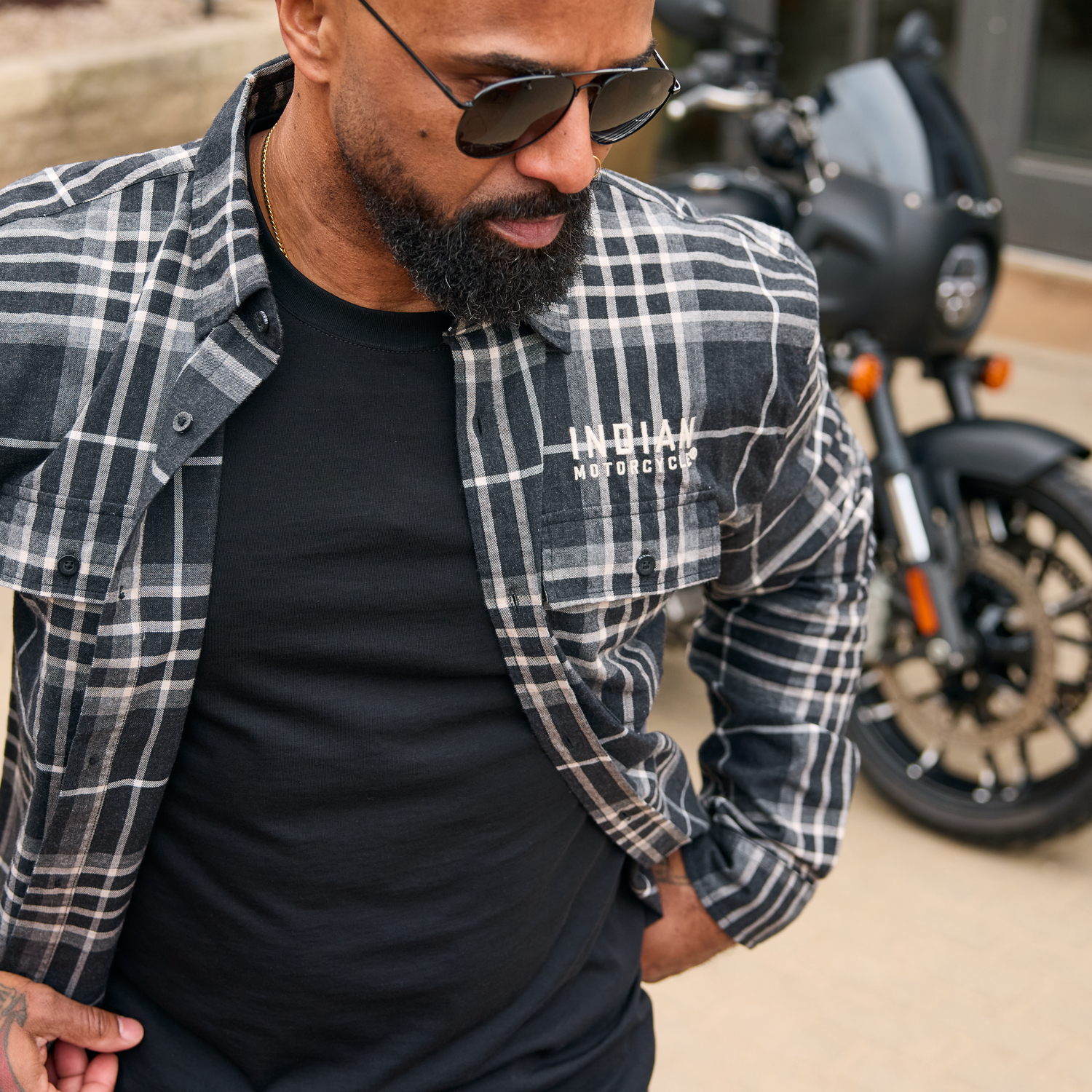 Men's San Antonio Plaid Shirt, Black | Indian Motorcycle