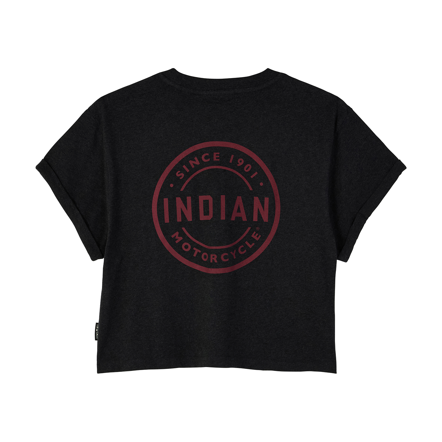 Women's Circle Block Cropped T-Shirt, Black | Indian Motorcycle