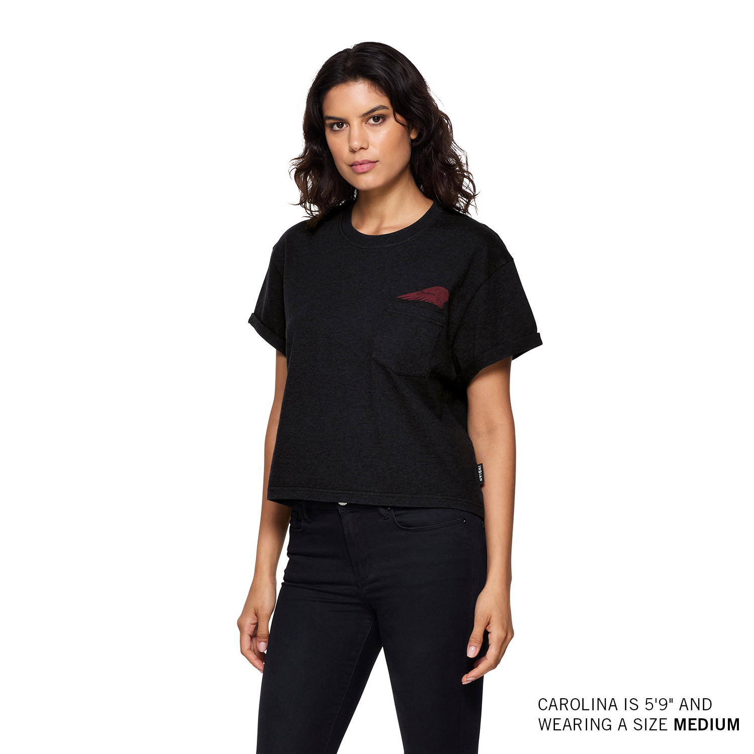 Women's Circle Block Cropped T-Shirt, Black | Indian Motorcycle