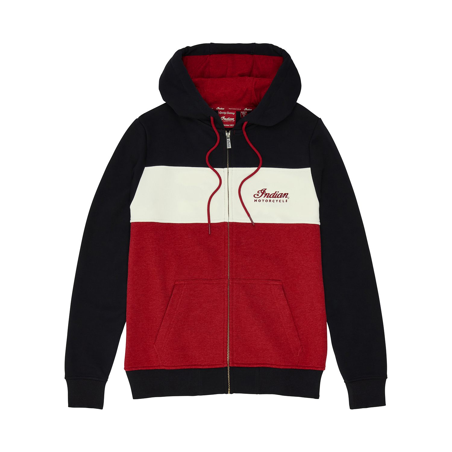 Women's Script Logo Colorblock Hoodie, Red | Indian Motorcycle