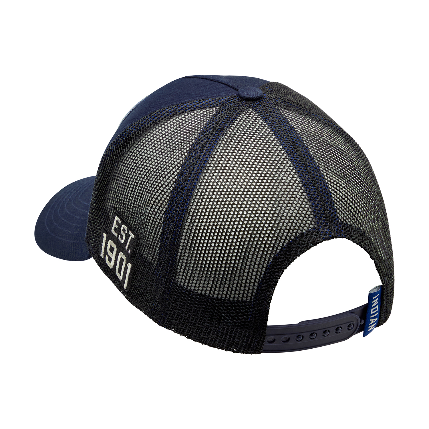 Block Logo Patch Trucker Cap, Navy | Indian Motorcycle