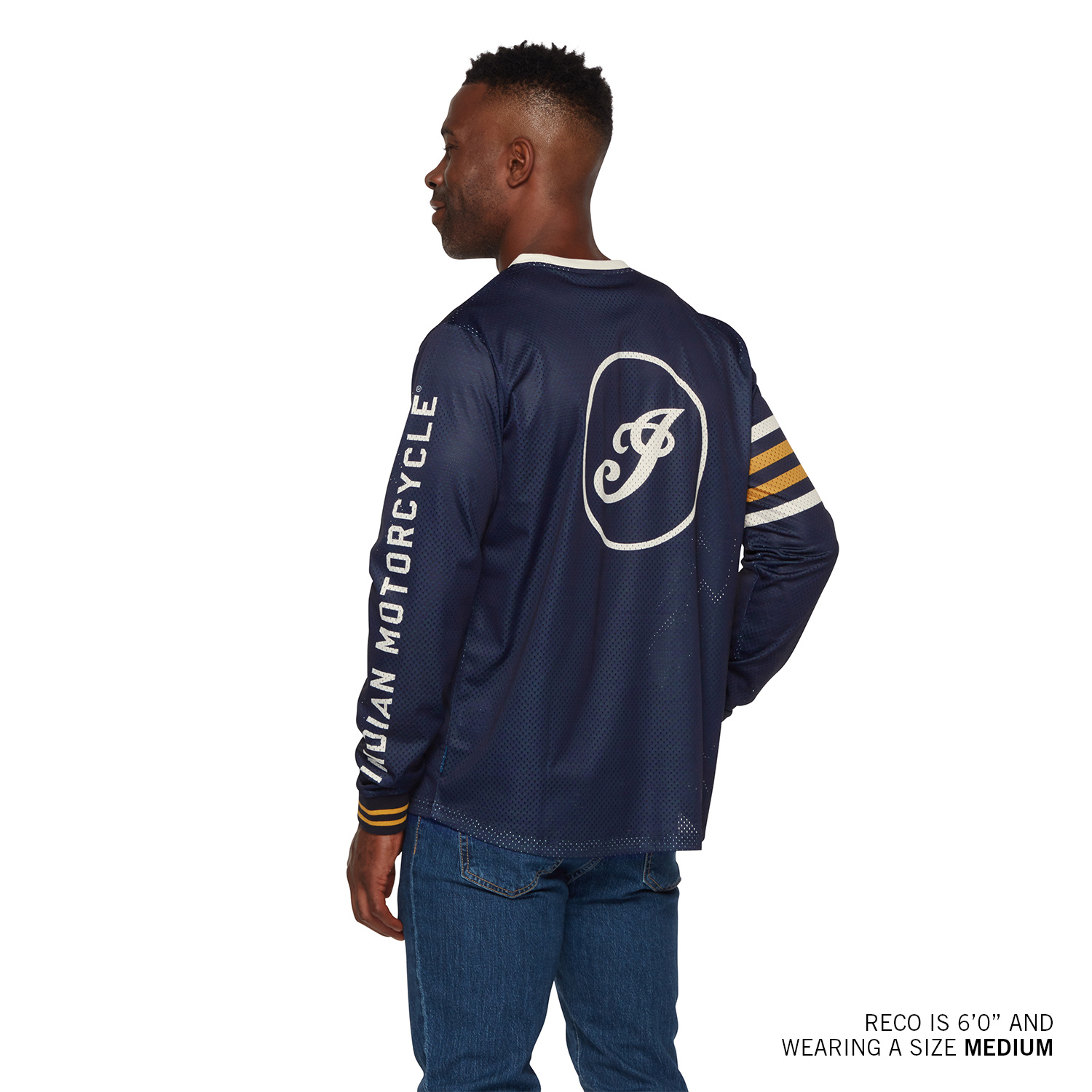 Men's Vintage Speedway Long Sleeve Jersey, Navy | Indian
