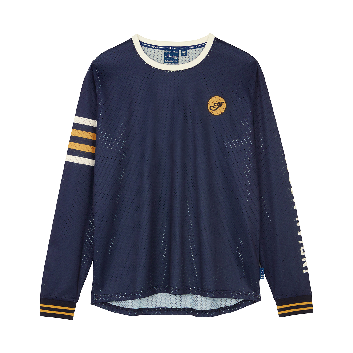 Men's Vintage Speedway Long Sleeve Jersey, Navy | Indian