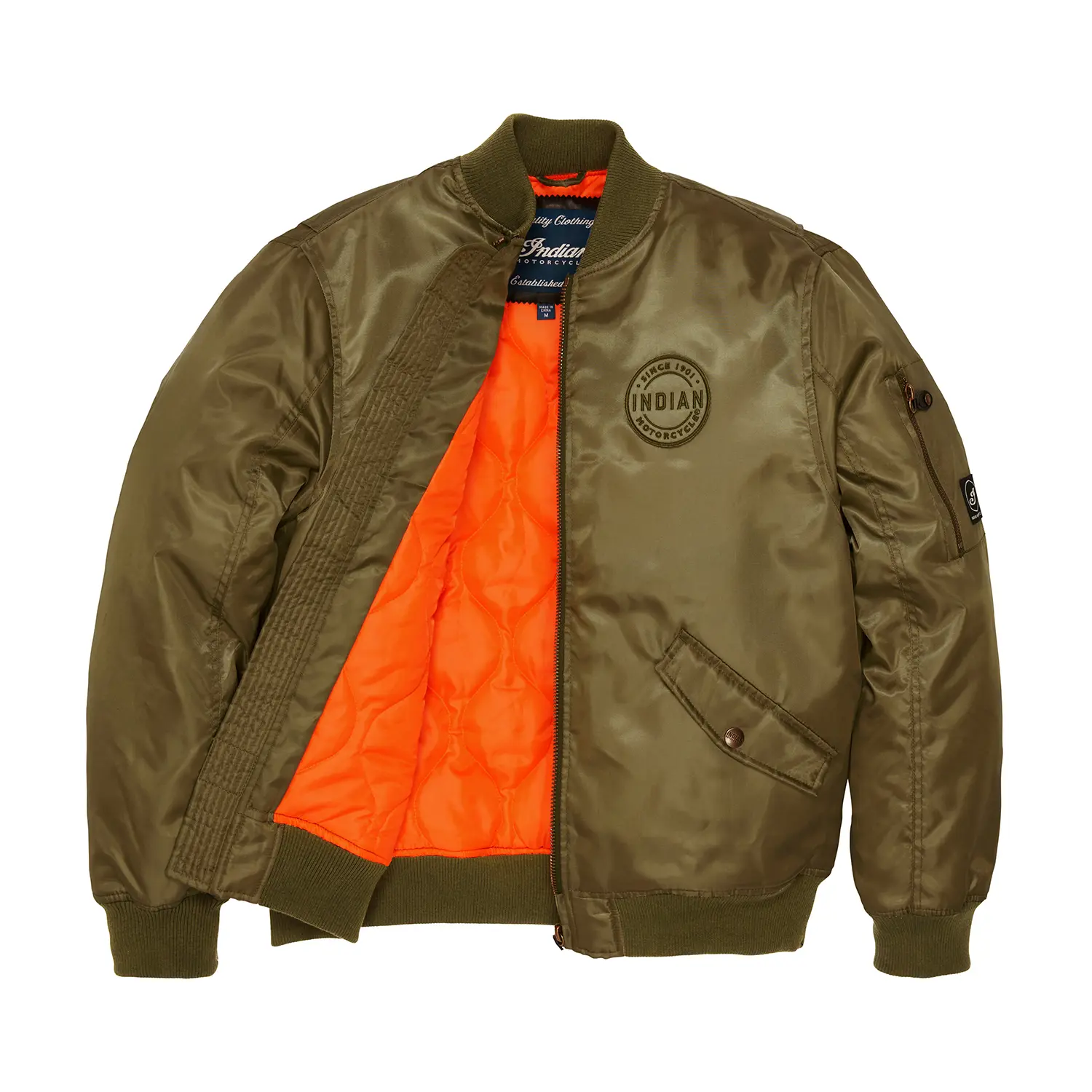 Men's Rockford Bomber, Green Indian Motorcycle - Main Image