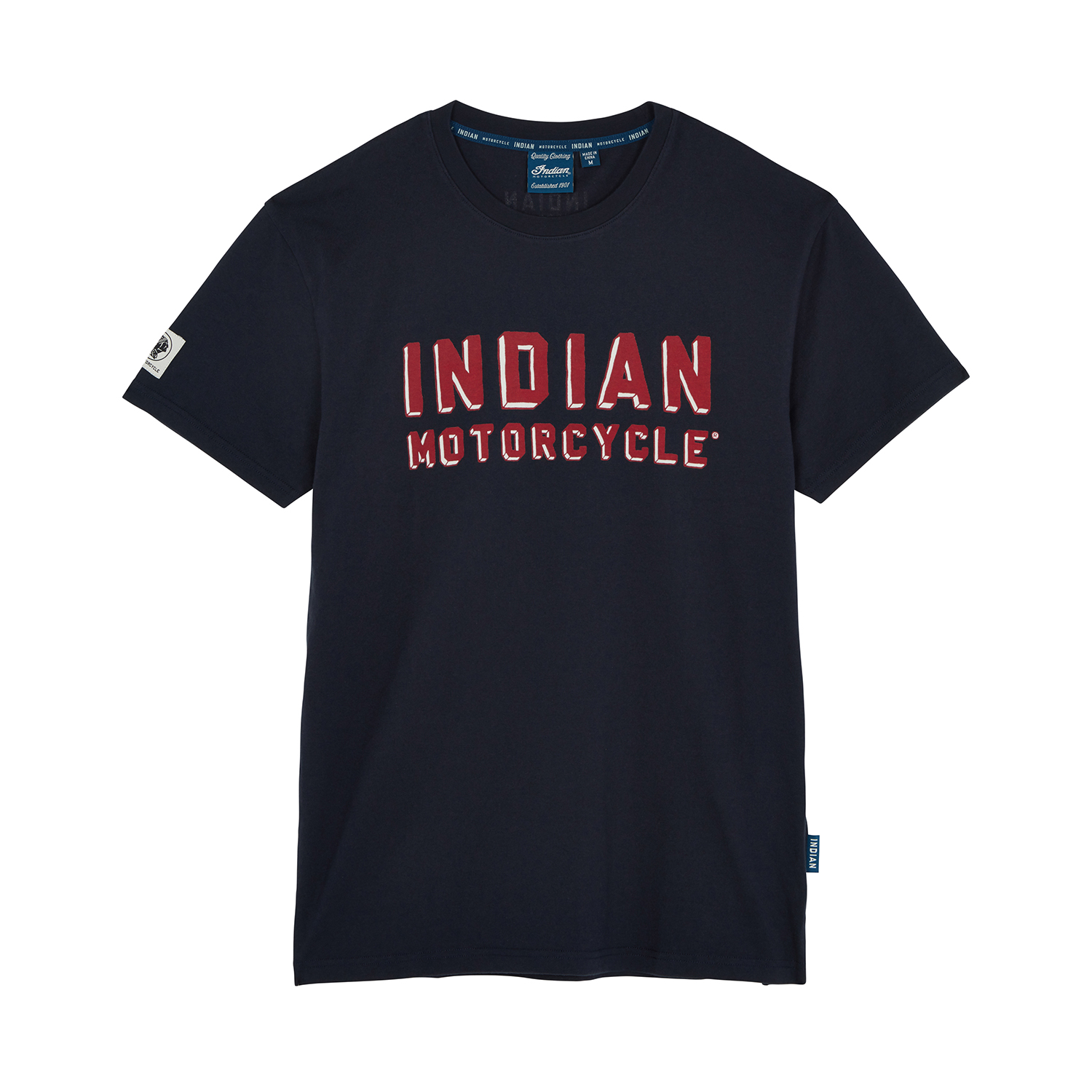 Men's Shadow Block Logo T-Shirt, Navy | Indian Motorcycle