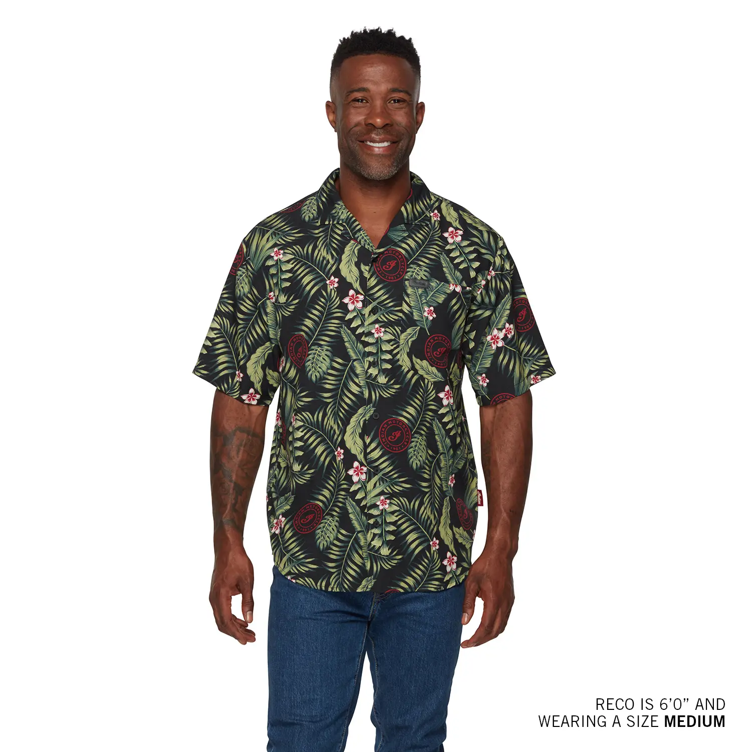 Tropical Hawaiian Shirt With Maps Print | Khaki Color, Size 2XL - Made In Hawaii With Coconut Buttons