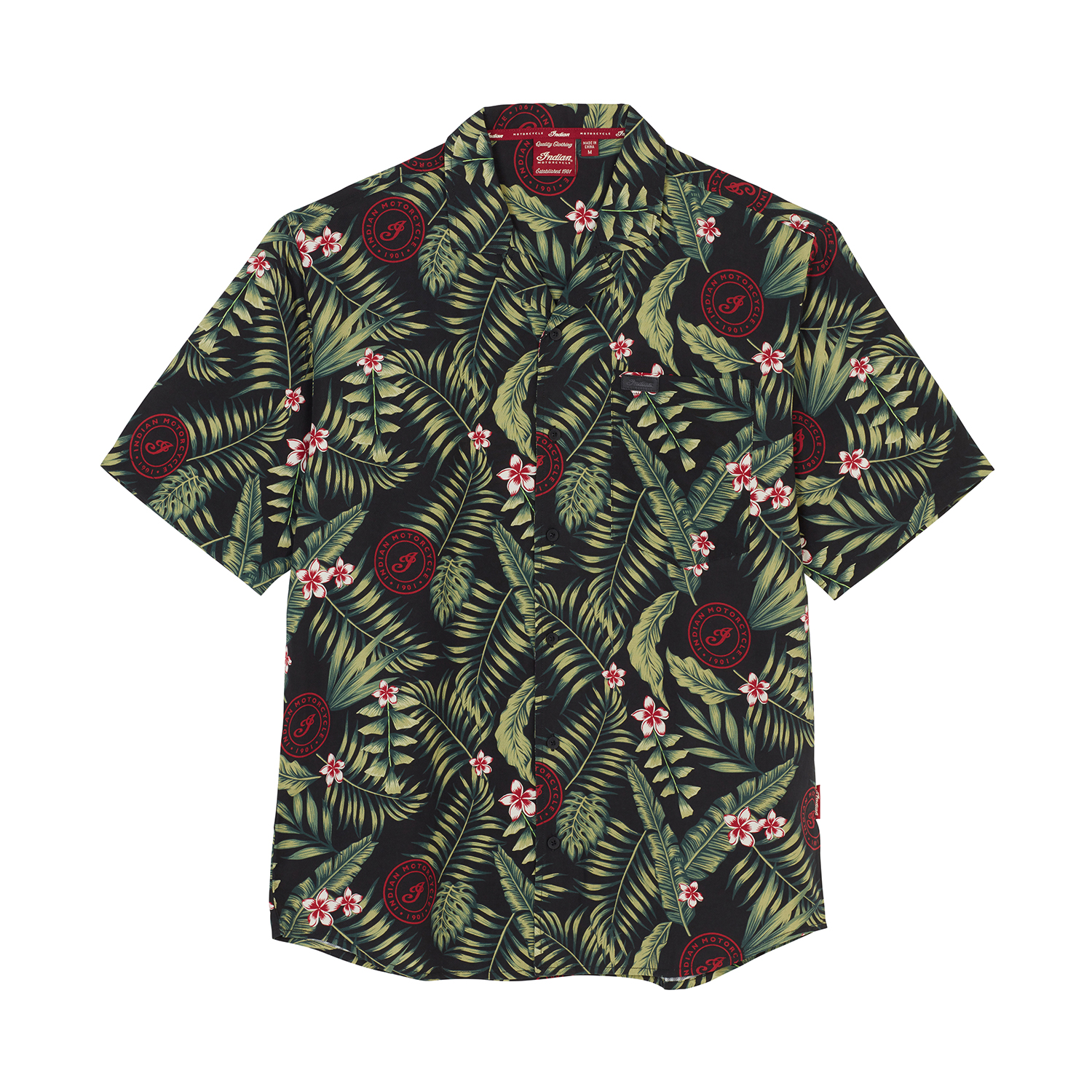 Men's Tropical Print Shirt, Green (XL-3XL) | Indian Motorcycle