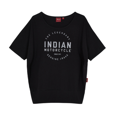 T-Shirt mit Block-Logo und Streifenmuster für Damen, Schwarz
