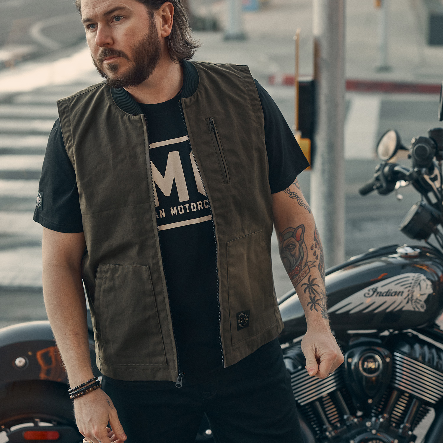 Men's Nevada Vest, Dark Green | Indian Motorcycle
