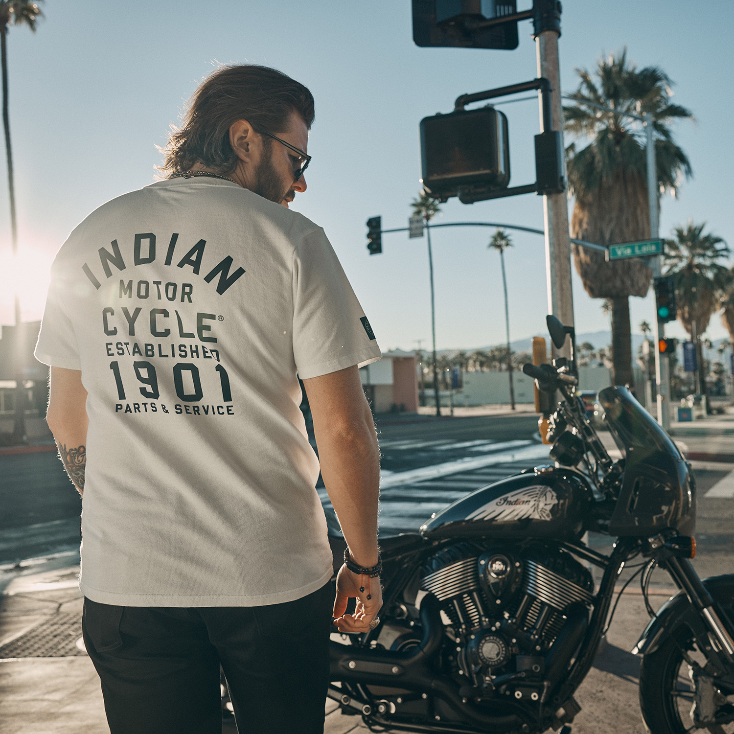 Indian Motorcycle Kontrast T-Shirt Für Herren – Made In Germany