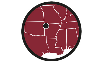 Fayetteville, AR pin for Bikes, Blues & BBQ event.