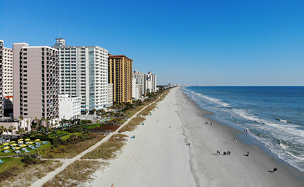 Beach view during Myrtle Beach Bike Week event.