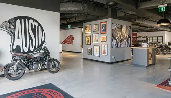 Indian Motorcycle dealer sales floor