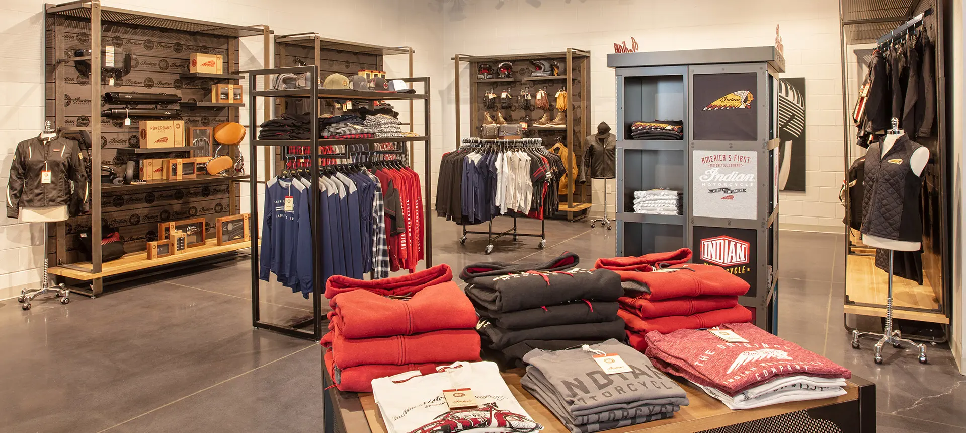 Indian Motorcycle apparel showroom
