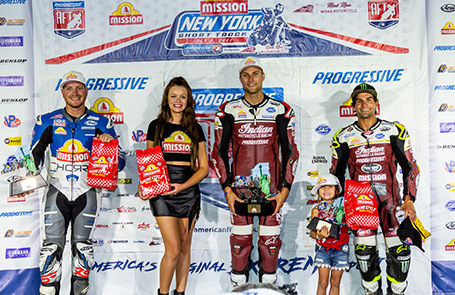 Indian Motorcycle Racing Dominates New York Short Track, Sweeps Podium with Bauman, Vanderkooi and Mees