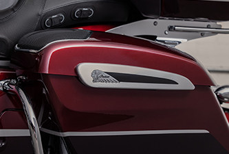 Détail d’un haut-parleur latéral Indian Motorcycle