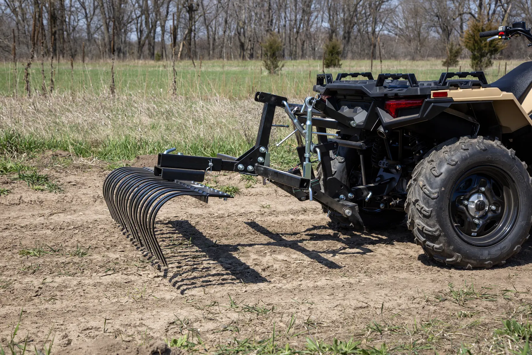 Atv Rear Rake Atv Utv Tow Behind Landscape Rake Skid Steer Attachment Titan Ramps