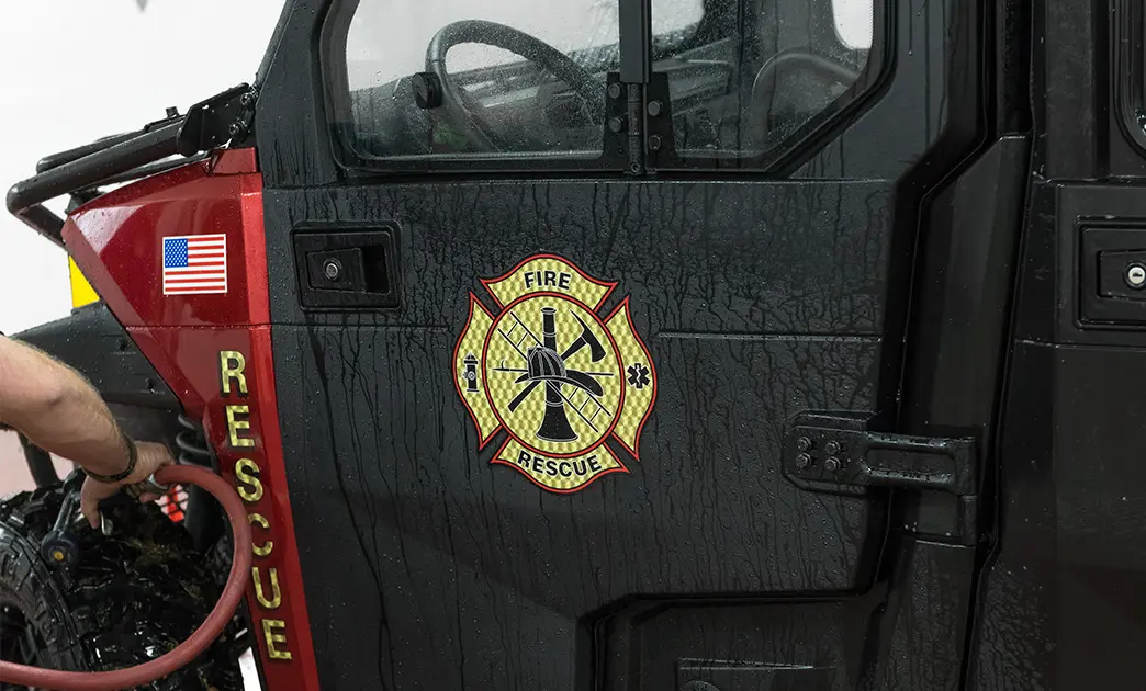 fire & rescue branding on polaris ranger utv
