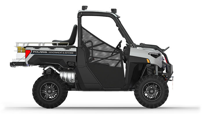 Side view of a polaris ranger xp 1000 eps utv with the deluxe rescue & patrol package installed